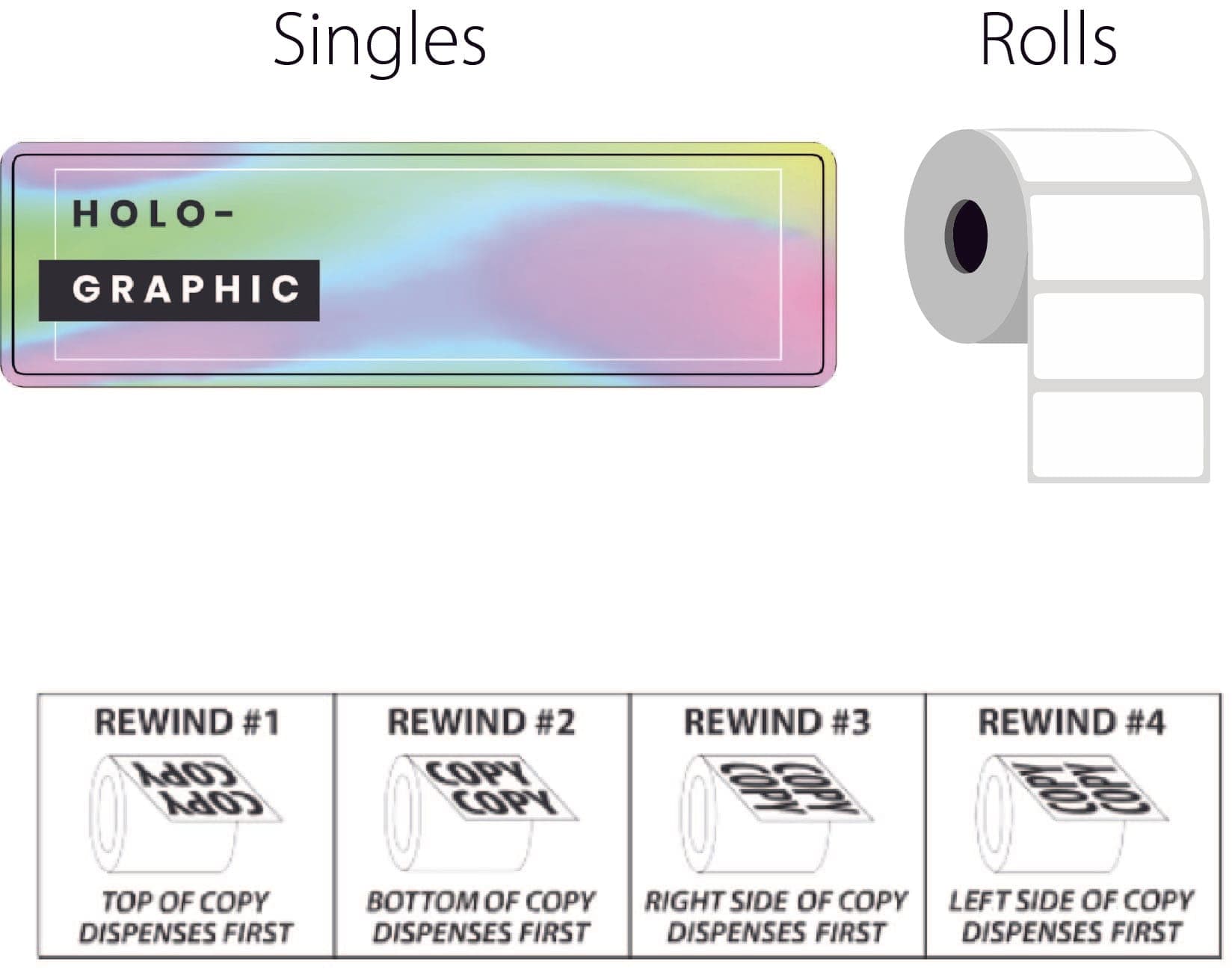 4" x 5" Inch Holographic Bopp Labels
