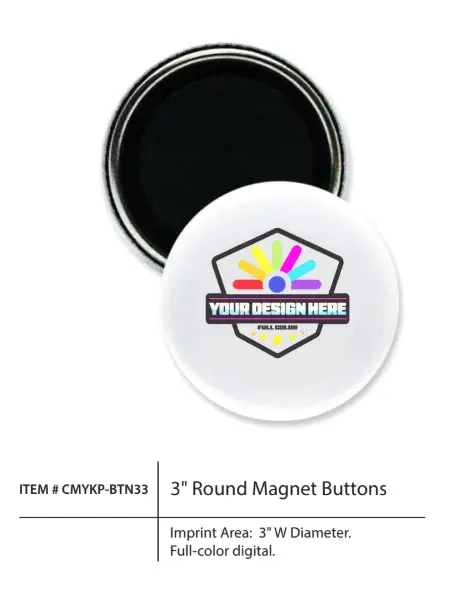 3" Round Magnet Buttons