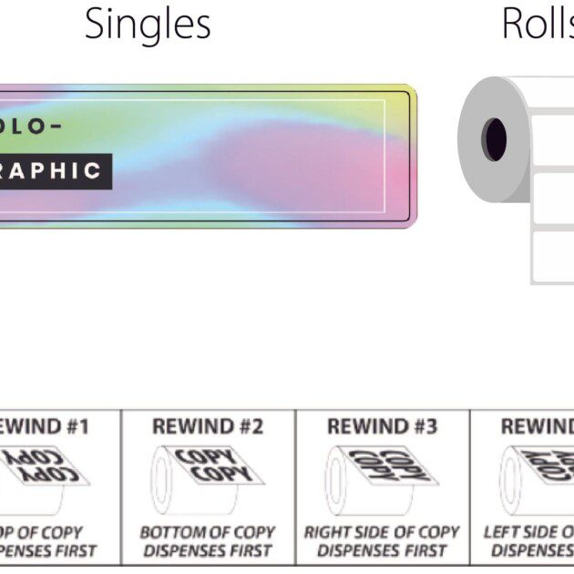4" x 5" Inch Holographic Bopp Labels