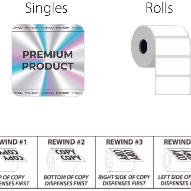 2 Inch Holographic Bopp Square Labels