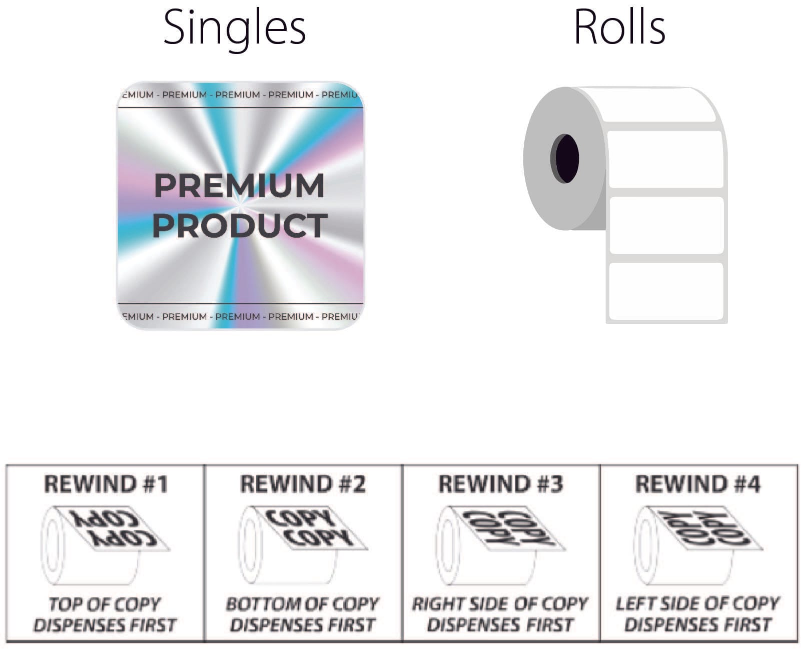 2 Inch Holographic Bopp Square Labels